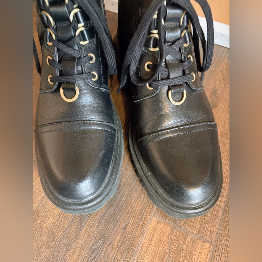 All Saints Black Leather Lydia Combat Boots - Picture 9 of 9